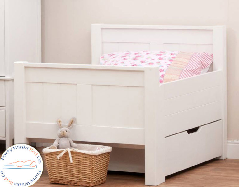 stompa-classic-white-wood-childrens-starter-bed-with-drawer