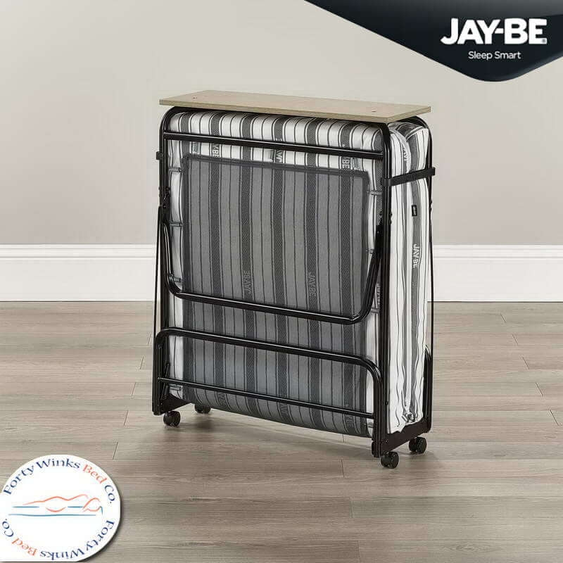 Jaybe Guest Supreme Single Double Black Folding Bed With Airflow Fibre Mattress 